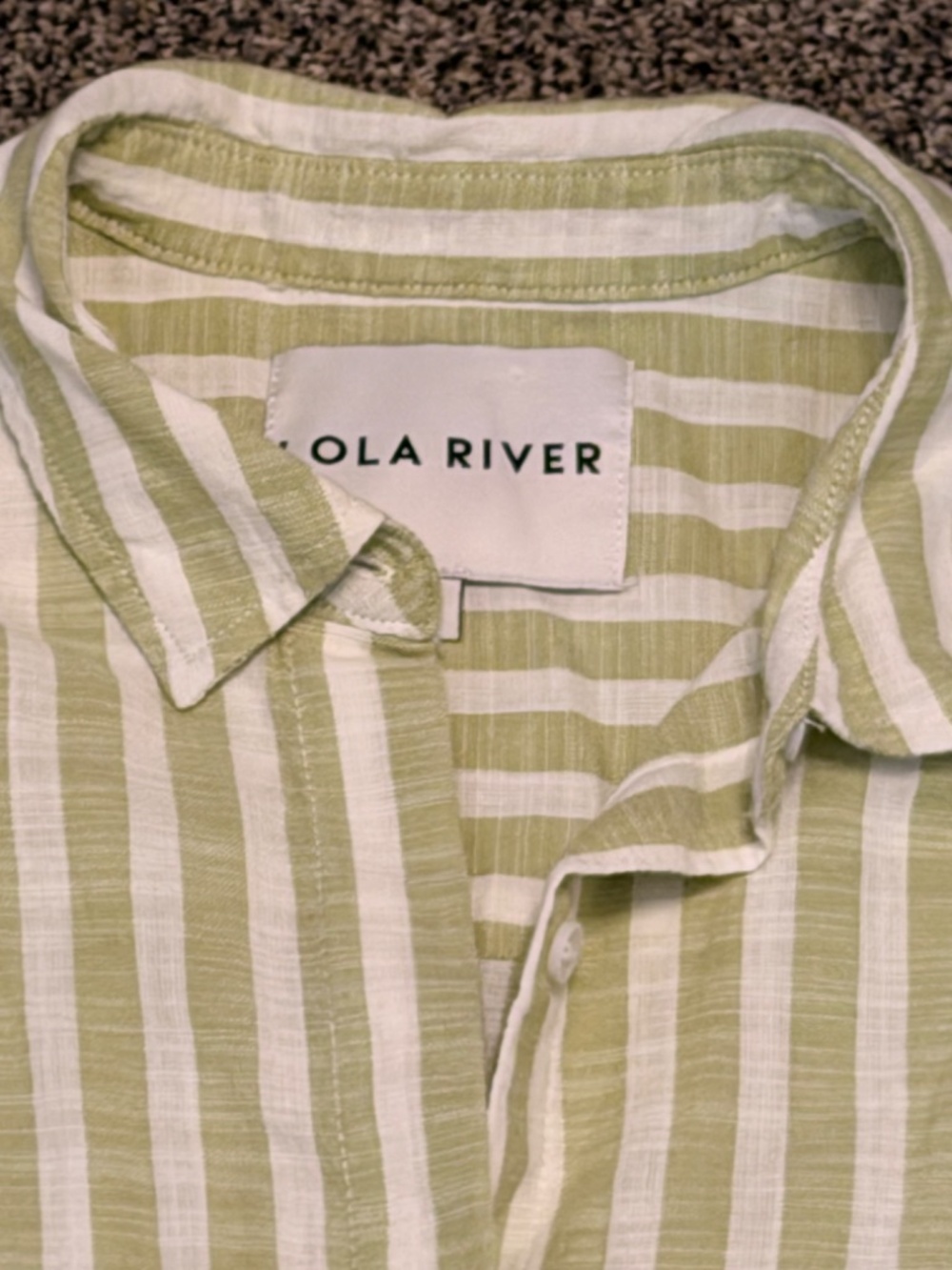 Lola River Stripe shirt women's size S Short Sleeve top blouse - Picture 2 of 5